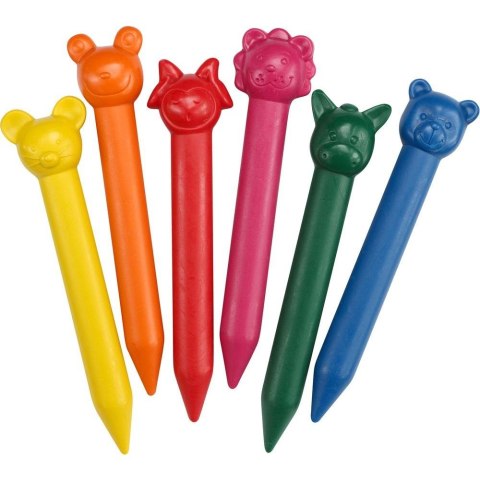 Kredki świecowe zwierzątka 6 kol. Titanum (3008)