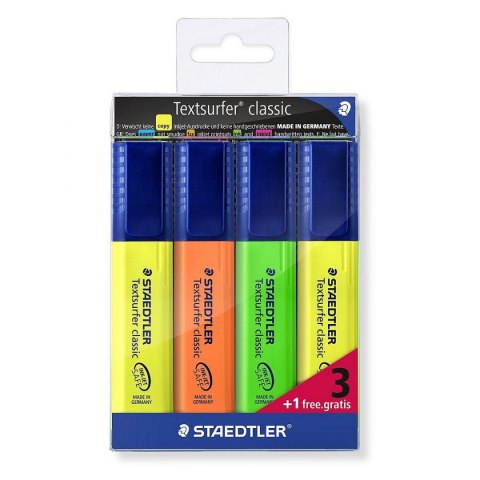 Zakreślacz 4 kolory wkład mix 1,0-5,0mm Staedtler (364WP4h)