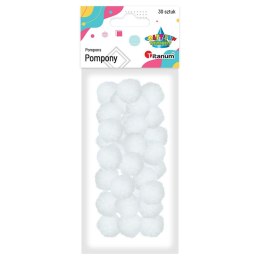 Pompony Titanum Craft-Fun Series białe 30 szt