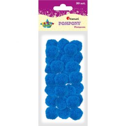 Pompony Titanum Craft-Fun Series poliestrowe niebieskie 30 szt