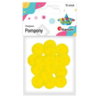 Pompony Craft-Fun Series żółte 15 szt Titanum