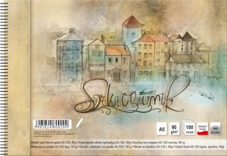 Blok artystyczny A5 100g 100k [mm:] (mix)x(mix) Kreska