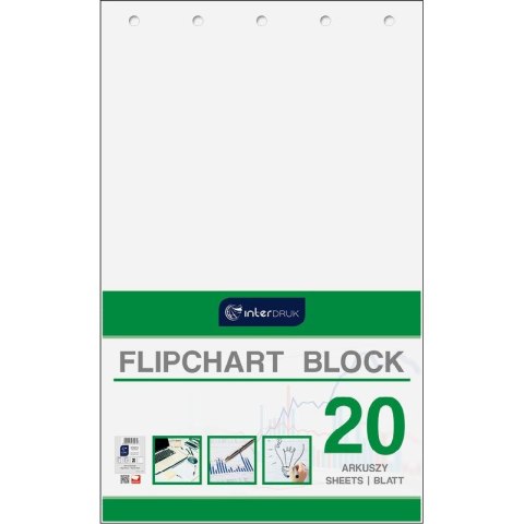 Blok do tablic flipchart A1 20k. 80g czysty [mm:] 1000x640 Interdruk (FLI20)
