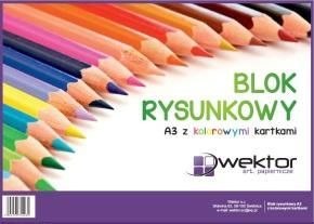 Blok rysunkowy A3 kolorowy 80g 20k Wektor