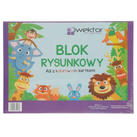 Blok rysunkowy A3 kolorowy 80g 20k Wektor
