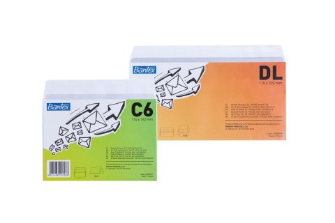 Koperta SK DL biała Bantex (400085698) 25 sztuk