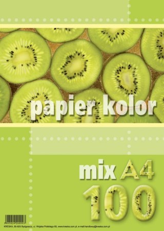 Papier kolorowy A4 mix 100k. 80g Kreska