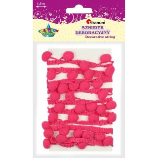 Sznurek Craft-Fun Series z pomponami 1,5m Titanum (PJ469)