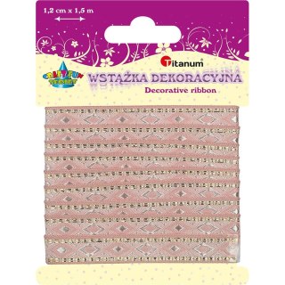 Wstążka Craft-Fun Series 12x1,5 [mm x m] różowa jasna Titanum (TH153007)