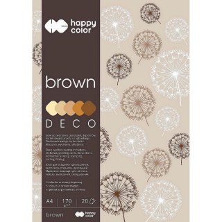 Zeszyt papierów kolorowych Deco Brown A4 170g 20k [mm:] 210x297 Happy Color (HA 3717 2030-072)