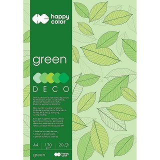 Zeszyt papierów kolorowych Deco Green A4 170g 20k [mm:] 210x297 Happy Color (HA 3717 2030-052)
