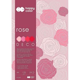 Zeszyt papierów kolorowych Happy Color Deco Rose A4 170g 20k [mm:] 210x297 (HA 3717 2030-062)