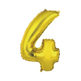 Balon foliowy cyfra 4 złoty 35 cm Godan (FG-C35Z4)