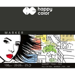 Blok artystyczny Happy Color do markerów 100g 25k [mm:] 200x200 (HA 3710 2020-A25)