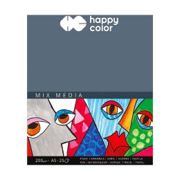 Blok rysunkowy Happy Color miz media młody artysta A5 biały 200g 25k (HA 3720 1520-A25)