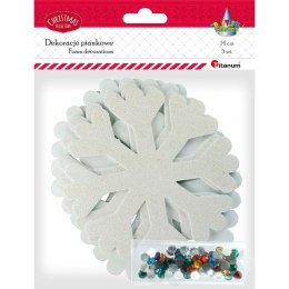 Ozdoba piankowa Craft-Fun Series płatki śniegu + kryształki Titanum