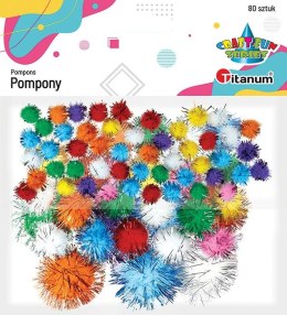 Pompony Titanum Craft-Fun Series brokatowe mix 80 szt (361537)