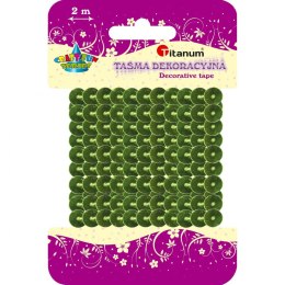 Taśma ozdobna Titanum Craft-Fun Series z cekinami 6mm zielona 2m (363640)