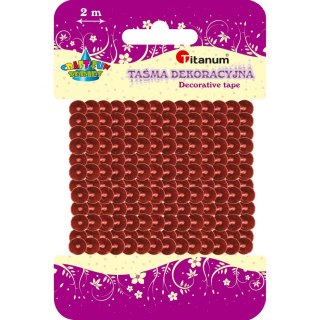 Taśma ozdobna Craft-Fun Series z cekinów 6x2 [mm x m] czerwona Titanum (363632)