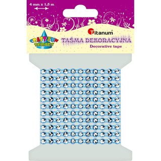 Taśma ozdobna Craft-Fun Series z kryształami 4x1,5 [mm x m] niebieska Titanum (0,4x150cm)