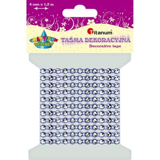 Taśma ozdobna Craft-Fun Series z kryształkami 4x1,5 [mm x m] granatowa Titanum (0,4x150cm)