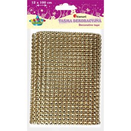 Taśma ozdobna Titanum Craft-Fun Series z kryształkami 120mm złota 1m (363478)