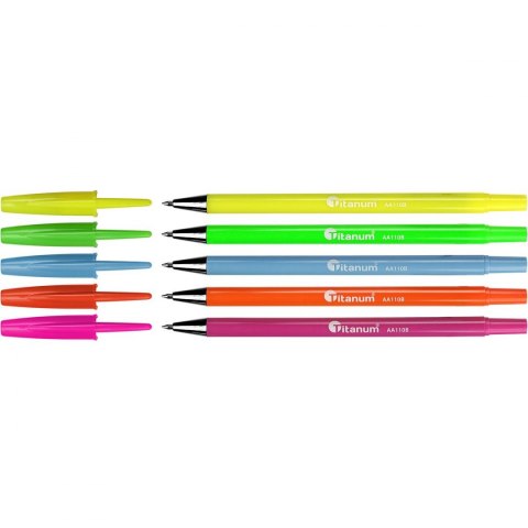 Długopis Titanum Neon niebieski 0,7mm (AA110B) Długopis Titanum Neon niebieski 0,7mm (AA110B)
