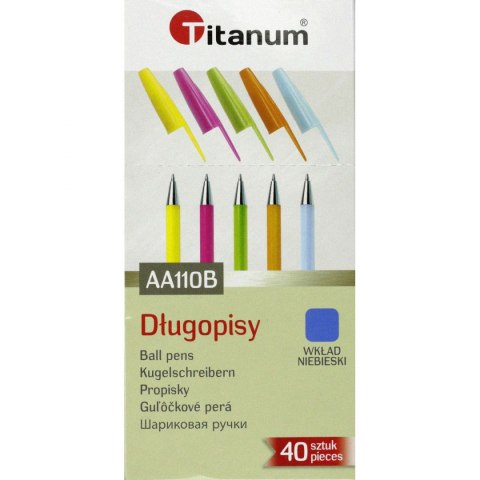 Długopis Titanum Neon niebieski 0,7mm (AA110B) Długopis Titanum Neon niebieski 0,7mm (AA110B)
