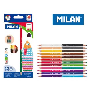 Kredki ołówkowe trójkątne Bicolor 1131 24 kol. Milan (07112312)