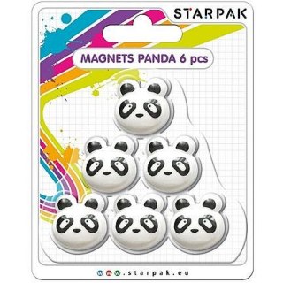 Magnes kształty panda 6szt biało-czarny Starpak (398962) 6 sztuk
