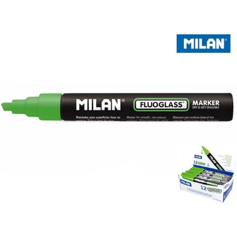 Marker specjalistyczny do szyb fluo wkład zielony 2,0-4,0mm ścięta końcówka Milan (591296012)