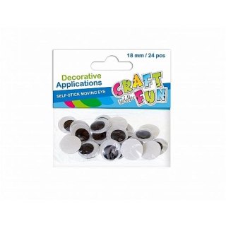 Oczka samoprzylepne 18mm 24 szt Craft with Fun (386915)