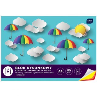 Blok rysunkowy A4 kolorowy 80g 10k Interdruk (BLRK10B)