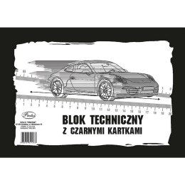 Blok techniczny Protos z czarnymi kartkami A4 CZARNY 10k