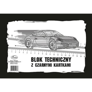 Blok techniczny z czarnymi kartkami A4 CZARNY 10k Protos