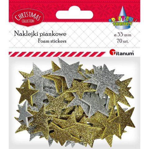 Naklejka (nalepka) Craft-Fun Series piankowe brokatowe gwiazdki Titanum (5696)