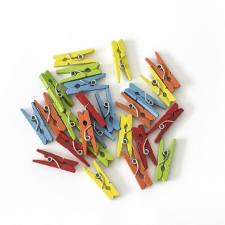 Ozdoba drewniana klamerki 25 mm mix tęczowy Galeria Papieru (253012)