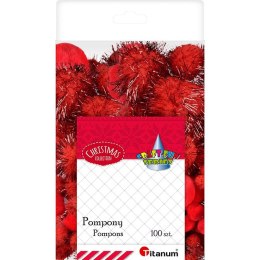 Pompony Titanum Craft-Fun Series czerwone 100 szt (176650)