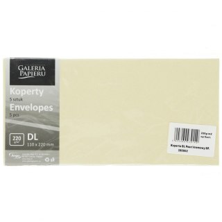 Koperta DL pearl kremowy SP kremowa Galeria Papieru (280902) 5 sztuk