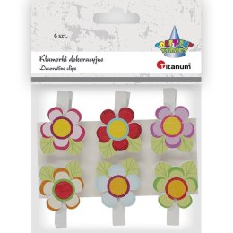 Ozdoba drewniana Titanum Craft-Fun Series klamerki kwiatki (C723)