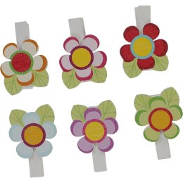 Ozdoba drewniana Titanum Craft-Fun Series klamerki kwiatki (C723)
