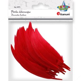 Piórka Titanum Craft-Fun Series czerwony 24 szt