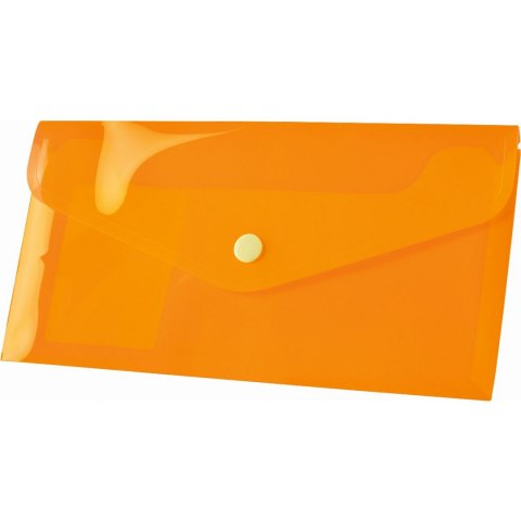 Teczka plastikowa na zatrzask koperta pp DL pomarańczowy 140 mic. [mm:] 110x220 Tetis (BT612-P)