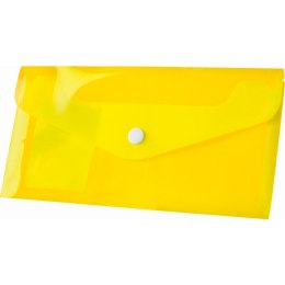 Teczka plastikowa na zatrzask Tetis koperta pp DL kolor: żółty 140 mic. [mm:] 110x220 (BT612-Y)