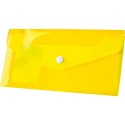 Teczka plastikowa na zatrzask koperta pp DL żółty 140 mic. [mm:] 110x220 Tetis (BT612-Y)