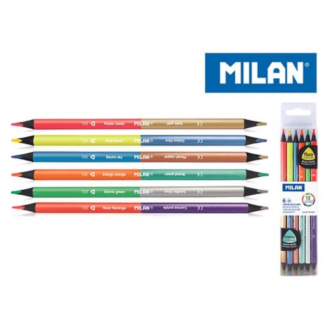 Kredki ołówkowe Bicolor 6 kol. Milan (7123306)