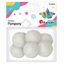 Pompony Titanum Craft-Fun Series pastelowe białe 6 szt (DIY19308)