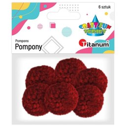 Pompony Titanum Craft-Fun Series pastelowe czerwony ciemny 6 szt (DIY19308)