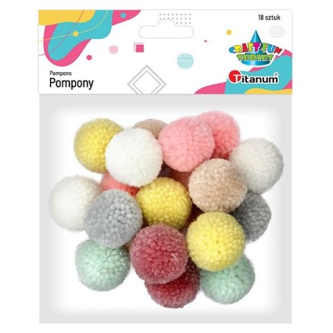 Pompony Titanum Craft-Fun Series pastelowe mix 18 szt (DIY19308)