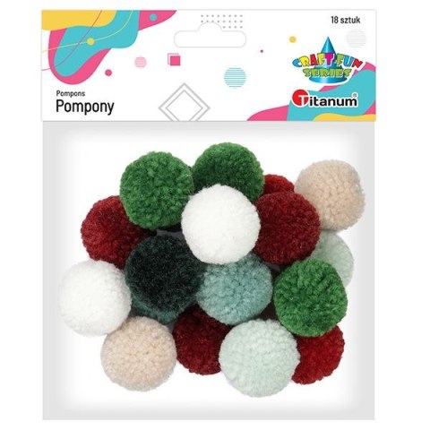 Pompony Titanum Craft-Fun Series pastelowe mix 18 szt (DIY19308)